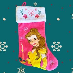 Disney Princess Belle Christmas Stocking, Pink, Beauty and the Beast